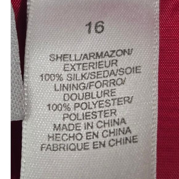 Liz Claiborne Women's Size 16 Two Piece Silk Vest & Pants Set Red Career Outfit - Picture 11 of 12